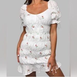 NWT Missguided Broderie Anglaise Embroidered Mini
Dress Size 14